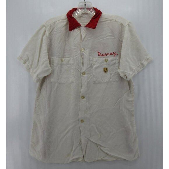 VINTAGE Nat Nast Shirt Medium 50s Bowling Loop Collar Chainstitch *